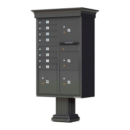 Florence Mfg Co Vital Cluster Box Unit w/Vogue Classic Accessories, 8 Mailboxes & 4 Parcel Lockers, Dark Bronze 1570-8T6VDBAF